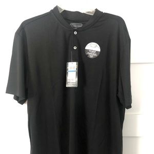 PGA Tour short-sleeve polo with bomber collar - Black - XL - NWT